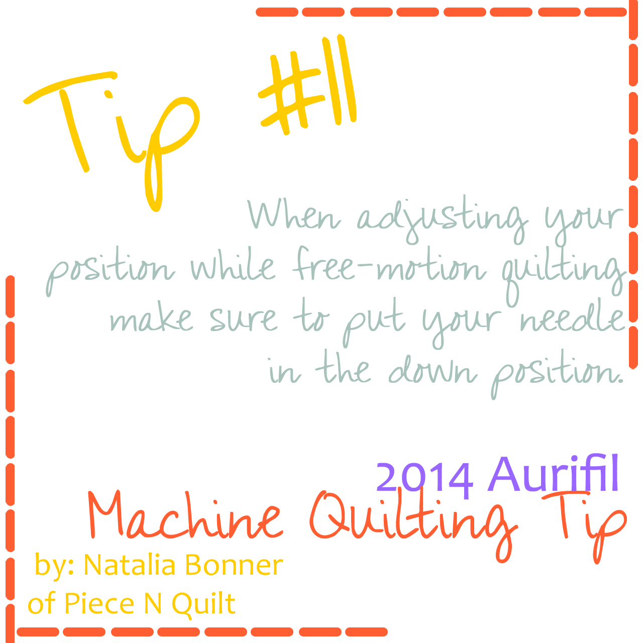 machine quilting tip for aurifil number  11