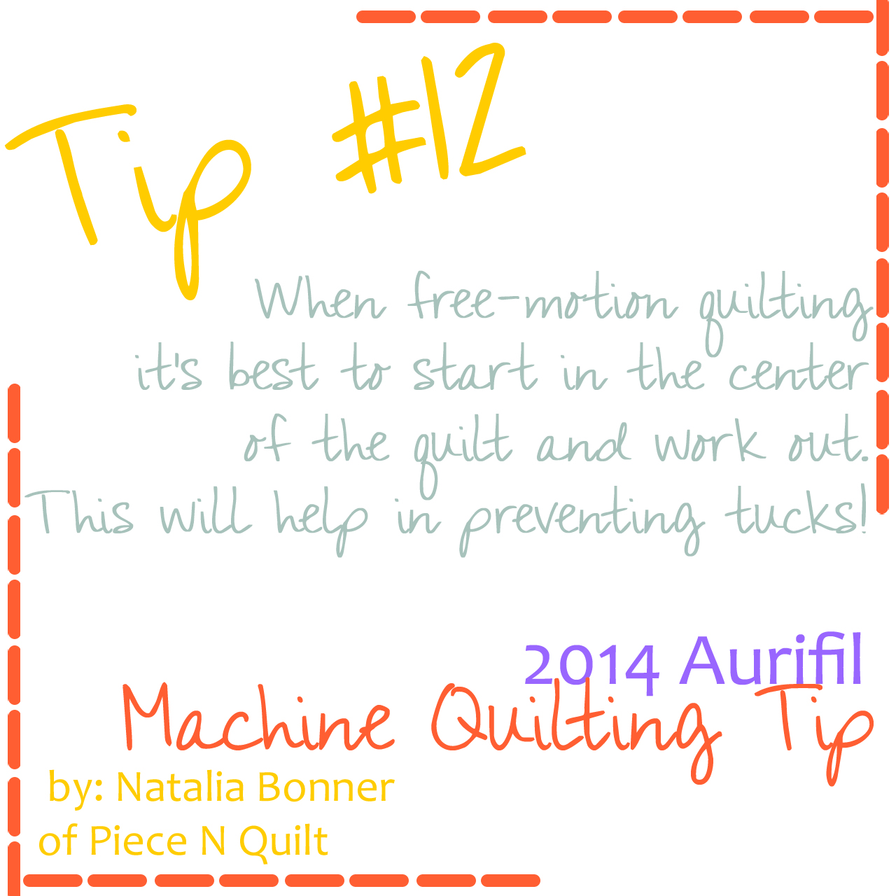 machine quilting tip for aurifil number 12