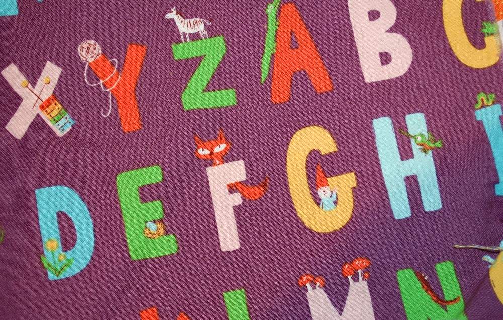 heather ross artist, quilting, fabric, Paper pieced, fussy cutting, alphabet fabric